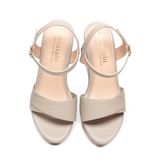 giày sandal nữ đế xuồng PU siêu nhẹ cao 9cm Hanatabi quai 2 xếp hậu c (35-39) mã HNSDX9F845