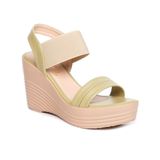 Giày sandal nữ đế xuồng PU siêu nhẹ cao 9cm Hanatabi quai ngang hậu thun (35-39) mã HNSDX9F1156