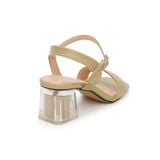 giày sandal nữ cao gót mika 5cm Hanatabi quai ngang mũi vuông đế TA bigsize (35-41) mã HNSDG869