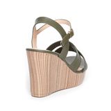giày sandal nữ đế xuồng PU siêu nhẹ cao 9cm Hanatabi quai chéo hậu c (35-39) mã HNSDX9F988