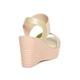 Giày sandal nữ đế xuồng PU siêu nhẹ cao 9cm Hanatabi quai ngang hậu thun (35-39) mã HNSDX9F1156