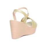 Giày Sandal Nữ Đế Xuồng PU Siêu Nhẹ Cao 9cm Hanatabi Quai 2 Xếp Hậu C (35-39) Mã HNSDX9F1083