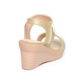 giày sandal nữ đế xuồng PU siêu nhẹ cao 7cm Hanatabi quai ngang khóa kéo (35-39) mã HNSDX7F1026
