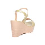 Giày Sandal Nữ Đế Xuồng PU Siêu Nhẹ Cao 9cm Hanatabi Quai Ngang Hậu C (35-39) Mã HNSDX9F956