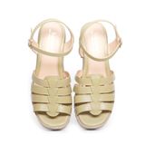giày sandal nữ đế PU siêu nhẹ cao 7cm Hanatabi quai xương cá hở mũi hậu c (35-39) mã HNSDG7F965