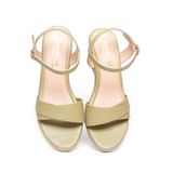 giày sandal nữ đế xuồng PU siêu nhẹ cao 7cm Hanatabi quai xếp hậu c (35-39) mã HNSDX7F1054