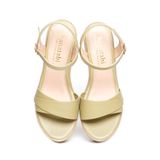 Giày Sandal Nữ Đế Xuồng PU Siêu Nhẹ Cao 9cm Hanatabi Quai 2 Xếp Hậu C (35-39) Mã HNSDX9F1083