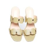 dép nữ cao gót 5cm Hanatabi quai nhị mũi vuông đế TA cao cấp bigsize (35-41) mã HNDE5F1001