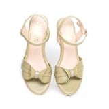 Sandal nữ Hanatabi quai nơ đính đá đế xuồng siêu nhẹ cao 7cm mã HNSDX7F1018 (Size 35 -> 39)