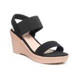 giày sandal nữ đế xuồng PU siêu nhẹ cao 7cm Hanatabi quai ngang hậu thun (35-39) mã HNSDX7F1088