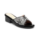 dép nữ đế PU đen siêu nhẹ cao 5cm Hanatabi quai ngang đính đá bigsize (35-42) mã HNDE5F1107