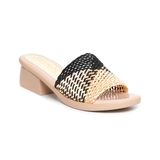 dép nữ đế PU kem siêu nhẹ cao 5cm Hanatabi quai lưới bigsize (35-42) mã HNDE5F1102