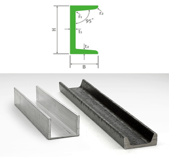  Thép hình U100 x 48 x 5.5 x 6.5 x 6000 Á Châu Barem 54kg