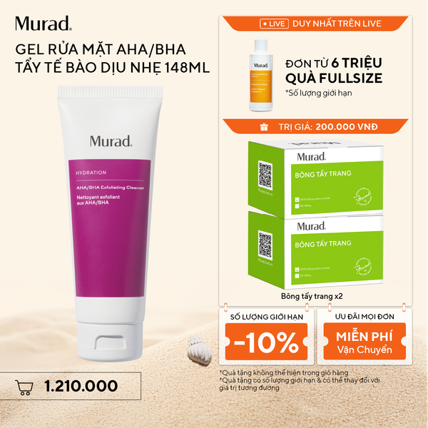 HYDRATION - Sữa Rửa Mặt Làm Sạch AHA/BHA - Murad AHA/BHA Exfoliating Cleanser 148ml