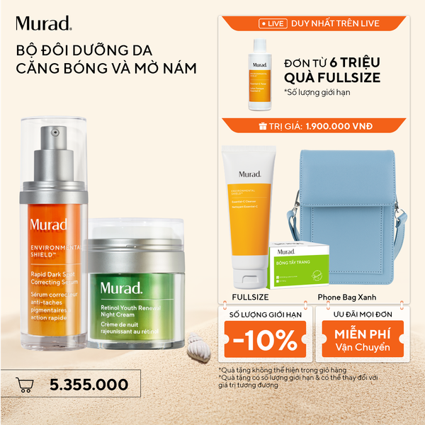 [Pre-ord] Bộ Đôi Dưỡng Da Căng Bóng Và Mờ Nám - Retinol Night Cream 50ml + Rapid Dark Spot 30ml
