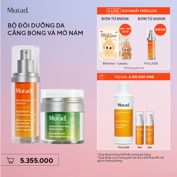 Bộ Đôi Dưỡng Da Căng Bóng Và Mờ Nám - Retinol Night Cream 50ml + Rapid Dark Spot 30ml