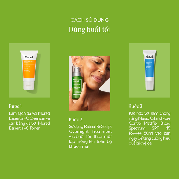 RESURGENCE - Tinh chất Retinal giúp cải thiện độ đàn hồi cho da Murad Retinal ReSculpt Overnight Treatment 30ml