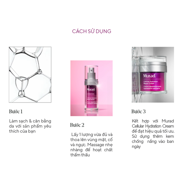 HYDRATION - Dưỡng chất giúp làm dịu da khô và nuôi dưỡng hàng rào bảo vệ da Murad Cellular Hydration Repair Serum 30ml