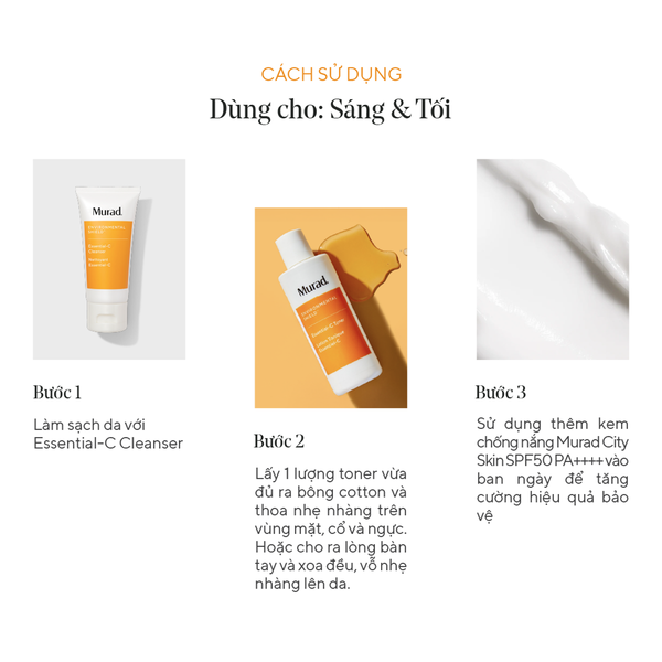 E-SHIELD - Nước cân bằng sáng da Murad Essential-C Toner 180ml