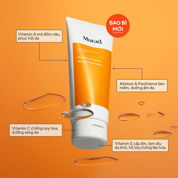 E-SHIELD - Gel rửa mặt sáng da Murad Essential-C Cleanser 200ml