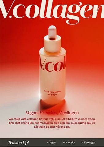  Tinh chất Collagen thuần chay ma:nyo Vcollagen Heart Fit Ampoule 50ml Chống Lão Hóa, Cấp Ẩm, Tăng Đàn Hồi Da 