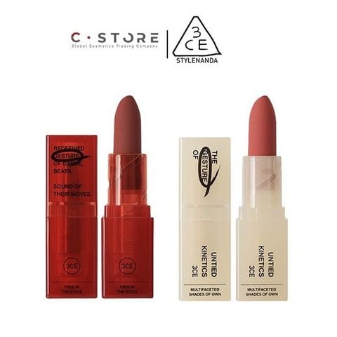  [BST MY MOVES] Son Thỏi Lì 3CE SOFT MATTE LIPSTICK Vỏ Trong Suốt Cho Làn Môi Mịn Màng Ẩm Mượt 3.5g. 