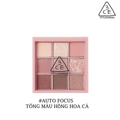  Phấn mắt 3CE 9 Ô Phiên Bản SPLIT SECOND 3CE MULTI EYE COLOR PALETTE #AUTO FOCUS Tông Màu Hồng Hoa Cà Có Nhũ. 