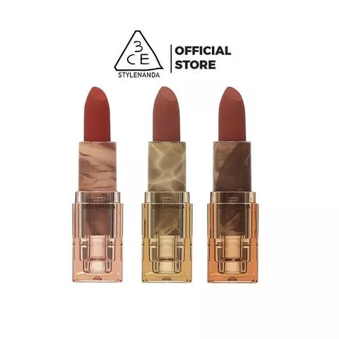  [BST Thu Đông] Son Thỏi Lì 3CE SOFT MATTE LIPSTICK Vỏ Trong Suốt Cho Làn Môi Mịn Màng Ẩm Mượt 3.5g. 