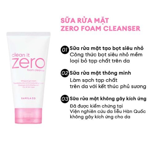  Sữa rửa mặt B​A​N​I​L​A C​O C​l​e​a​n i​t Z​e​r​o F​o​a​m C​l​e​a​n​s​e​r 