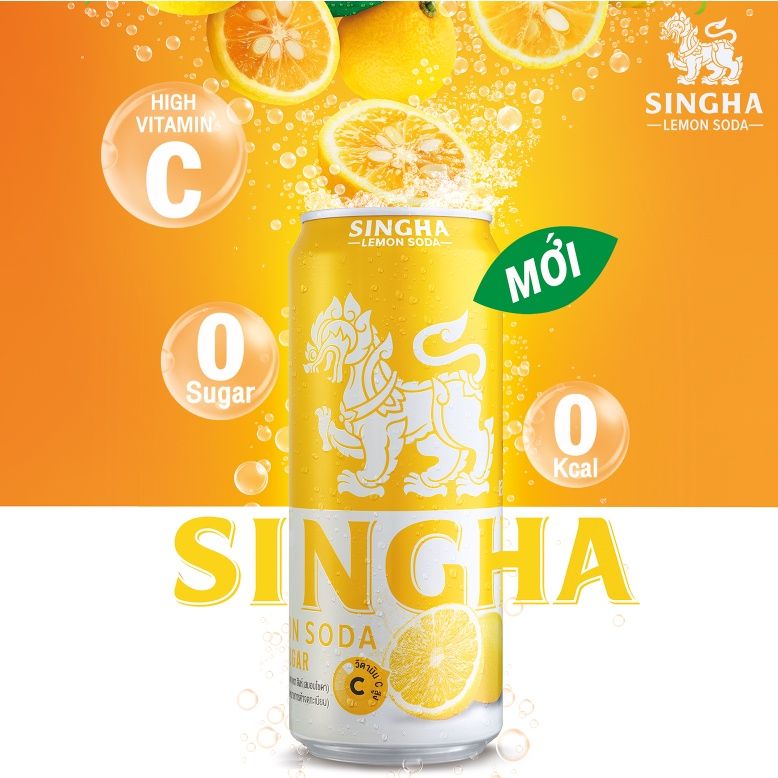 SODA LEMON SINGHA 330ml (LỐC 6 LON)
