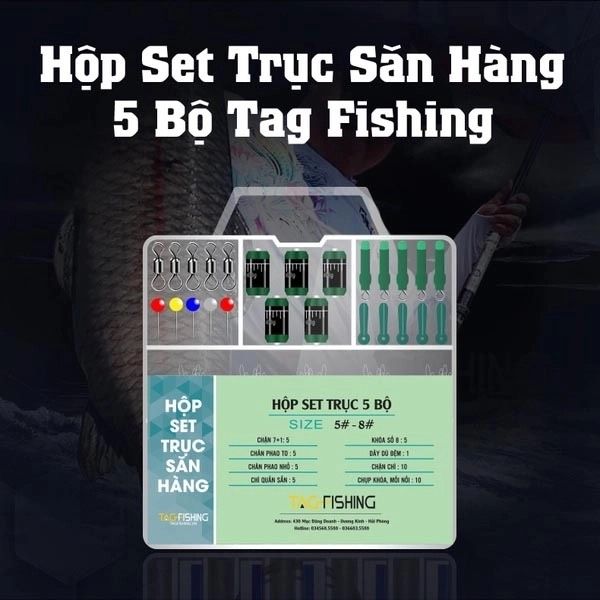  Hộp Set Trục Săn Hàng 5 Bộ Tag Fishing 5-8 