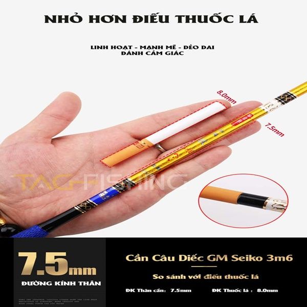 Cần tay Gama Seiko Tinh Hoa Chuyên Diếc