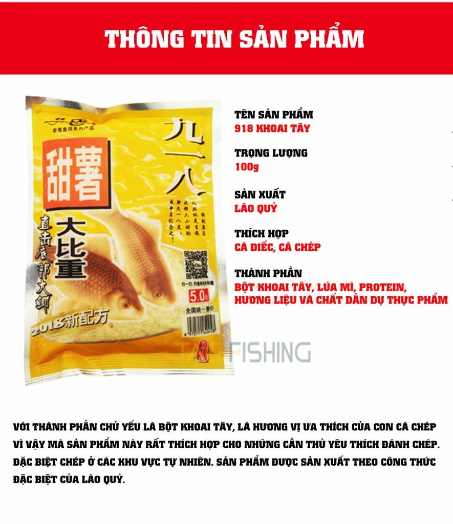  Mồi Câu Lão Quỷ - 918 Khoai Tây 