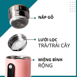  Bình giữ nhiệt Elemental Iconic 590ml nắp gỗ - Hồng nhạt 