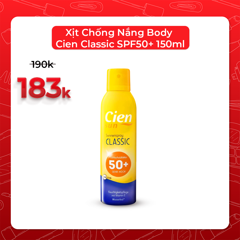 Xịt Chống Nắng Body Cien Classic SPF50+ 150ml