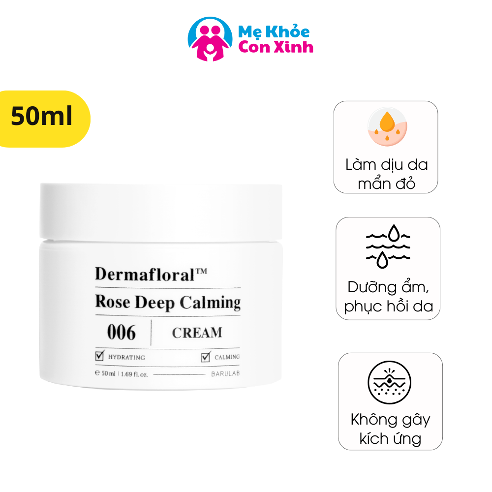 Kem Dưỡng Làm Dịu Da Chiết Xuất Hoa Hồng Barulab Dermafloral Rose Deep Claming 50ml