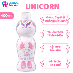 [ƯU ĐÃI] Sữa Tắm Gội Air-Val Eau My Unicorn Dành Cho Bé Gái 400ml