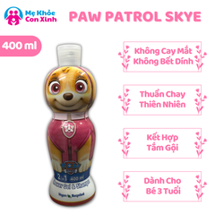 Sữa Tắm Gội Air-Val Paw Patrol Skye Dành Cho Bé Gái 400ml