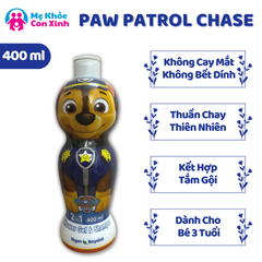 Sữa Tắm Gội Air-Val Paw Patrol Chase Dành Cho Bé Trai 400ml