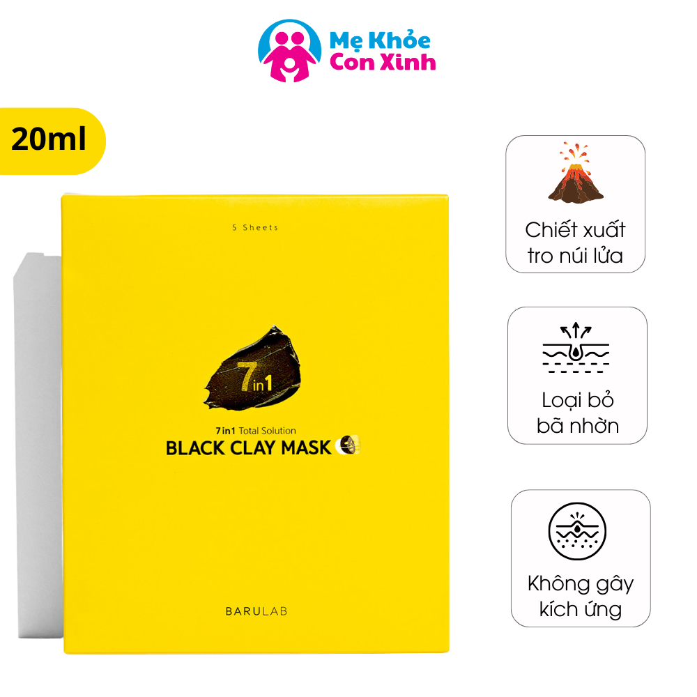 Mặt Nạ Bùn Đất Sét Barulab 7in1 Black Clay Mask