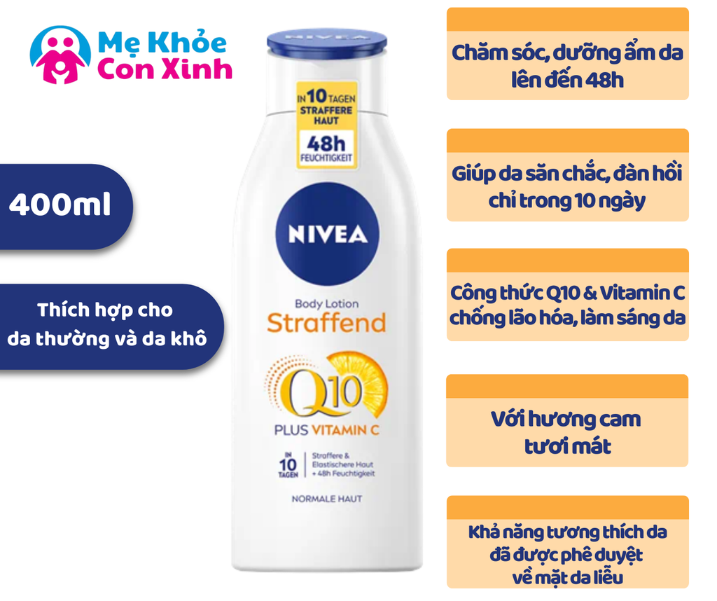 Sữa Dưỡng Thể Nivea Body Lotion Q10 400ml