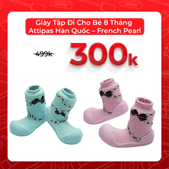 Giày Tập Đi Cho Bé 8 Tháng Attipas Hàn Quốc – French Pearl - Green XL -AFP02XL