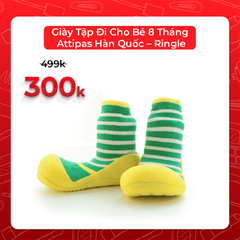 Giày Tập Đi Cho Bé 8 Tháng Attipas Hàn Quốc – Ringle - Vàng XL-PR02XL