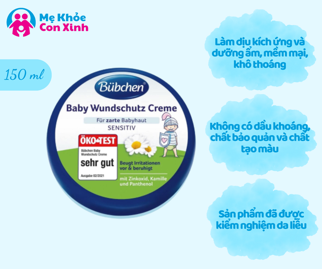 Kem Chống Hăm Trẻ Em Bubchen Baby Wundschutz Creme 150ml