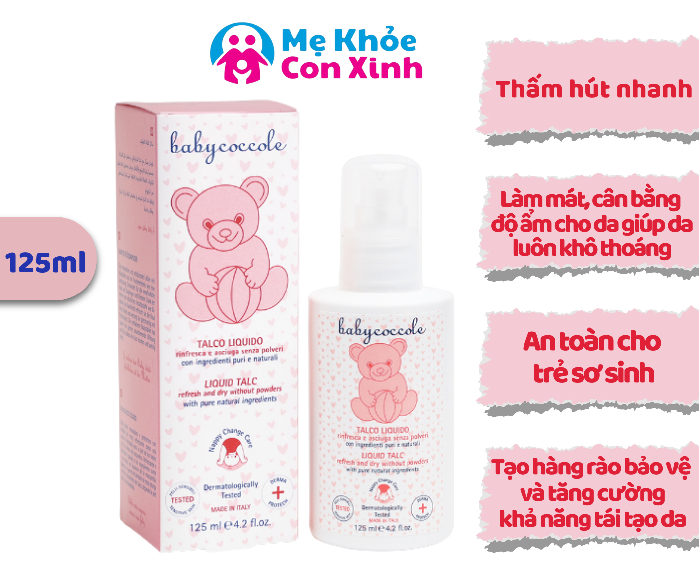 Phấn Rôm Dạng Nước Với Tinh Bột Bắp Babycoccole 0M+ 125ml