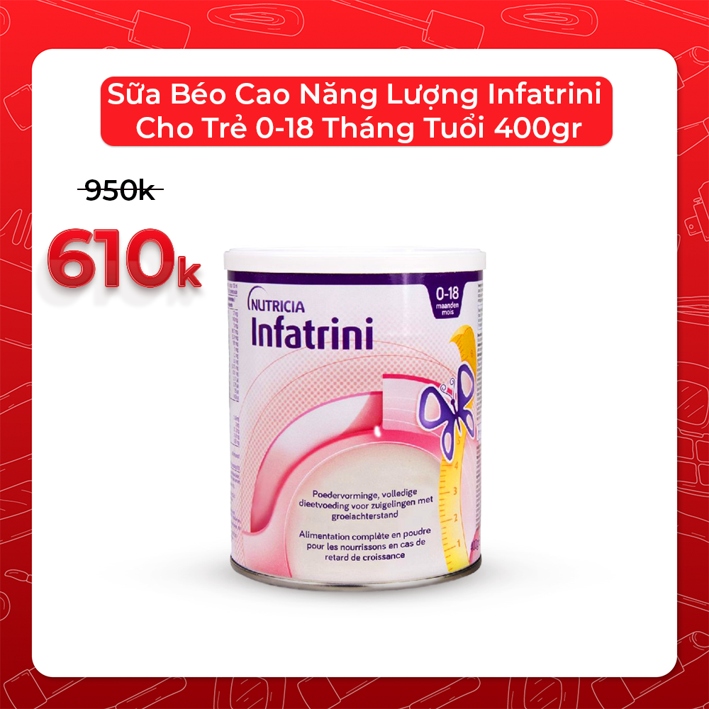 Sữa Béo Cao Năng Lượng Infatrini Cho Trẻ 0-18 Tháng Tuổi 400gr