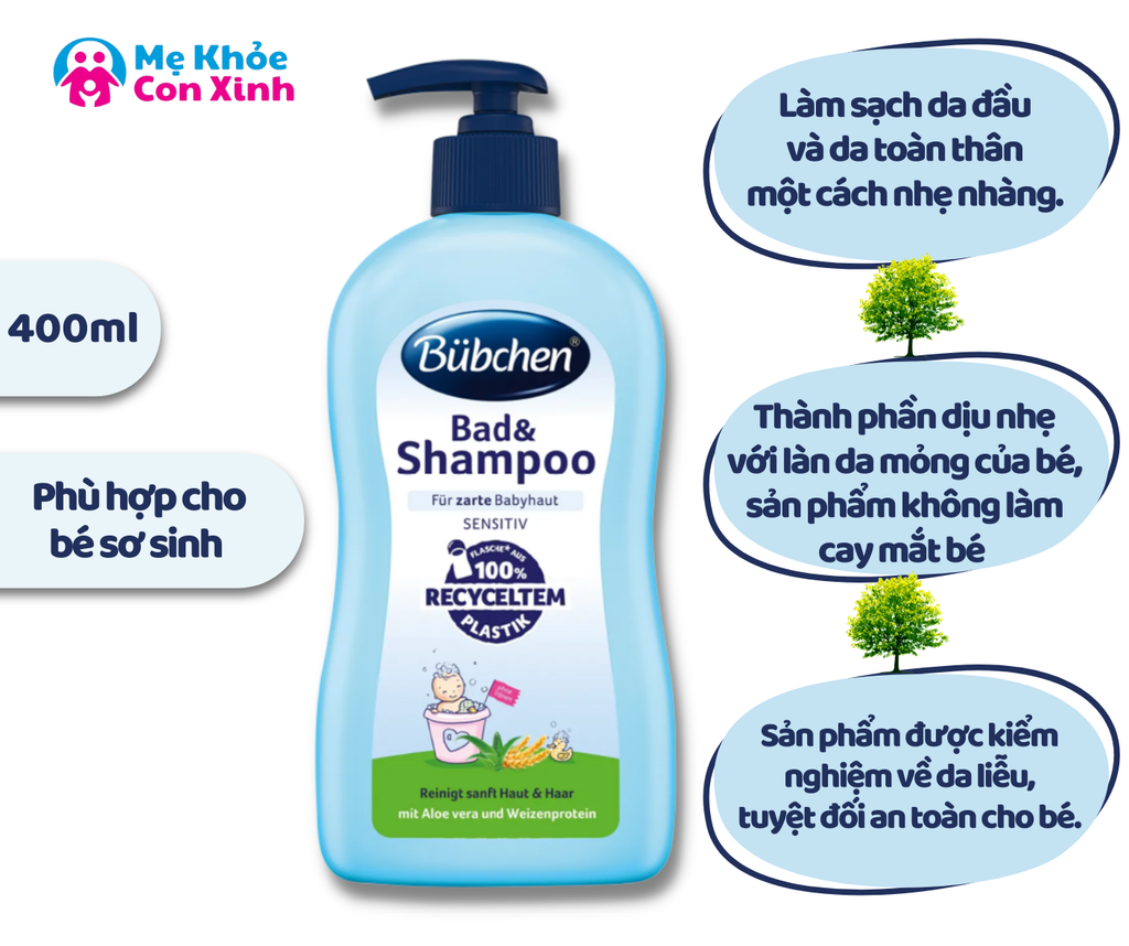 Sữa Tắm - Gội Trẻ Em Bubchen Bad & Shampoo 400ml