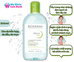 Nước Tẩy Trang Bioderma Sebium H20 500ml