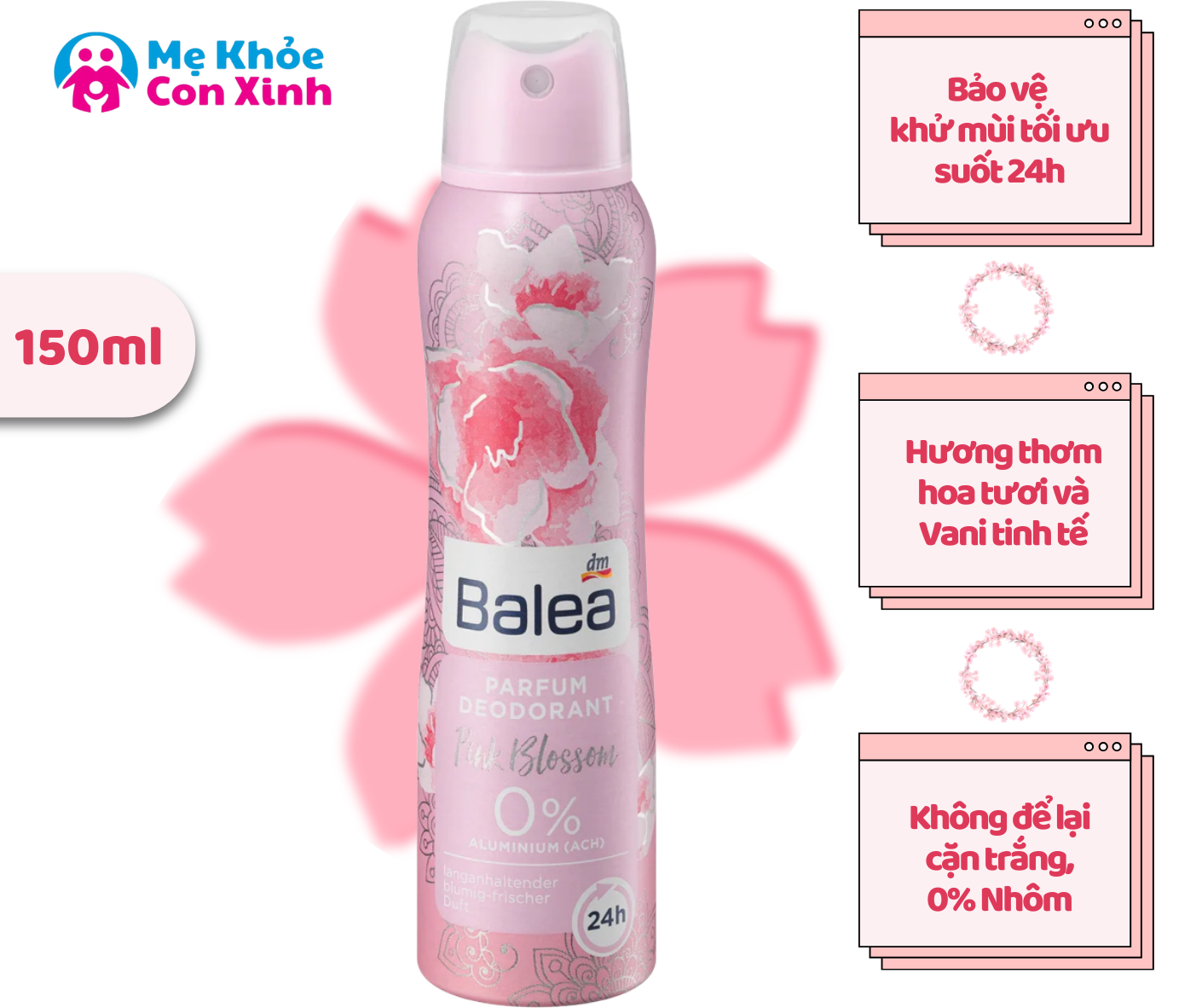 Xịt Khử Mùi Toàn Thân Balea Parfum Deodorant Pink Blossom 150ml Mẹ Khỏe Con  Xinh