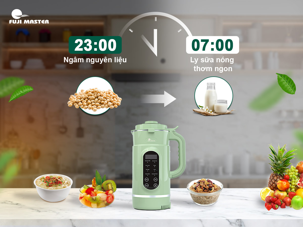 Máy Làm Sữa Hạt Mini Hẹn Giờ Đa Năng Dung Tích 1.5 L Fuji Master FJM-2724